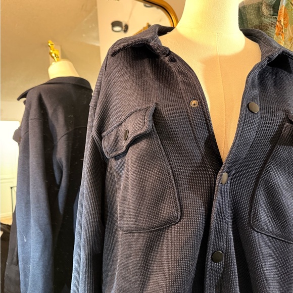 George Navy Knit Button-Up Jacket - Picture 3 of 6